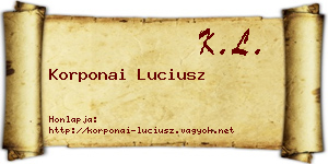 Korponai Luciusz névjegykártya